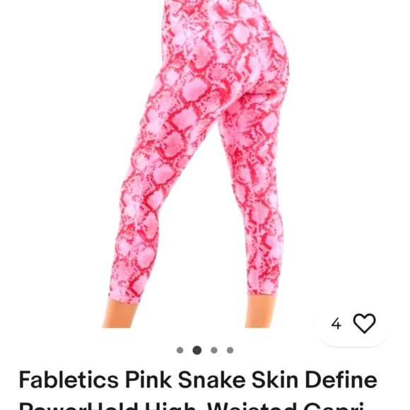 Fabletics pink snakeskin leggings size small NWOT - Picture 1 of 10